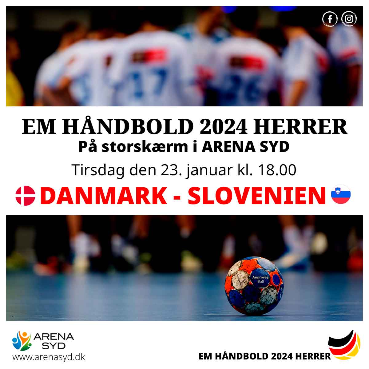 EM HÅNDBOLD 2024 HERRER DanmarkSlovenien Vamdrup.dk